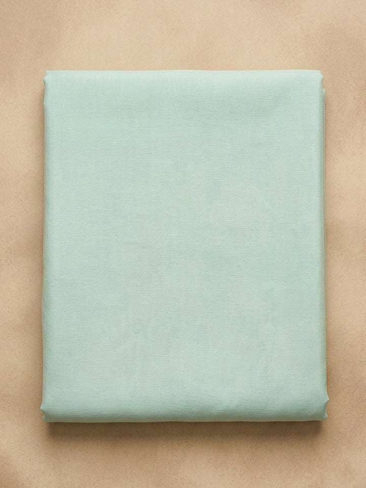 Sea Green Chanderi Embroidered Unstitched Dress Material