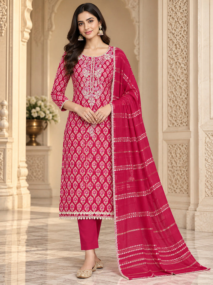 Rani Cotton Blend Embroidered Unstitched Dress Material