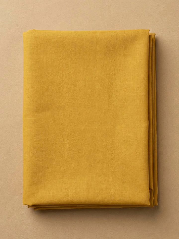 Mustard Cotton Blend Embroidered Unstitched Dress Material