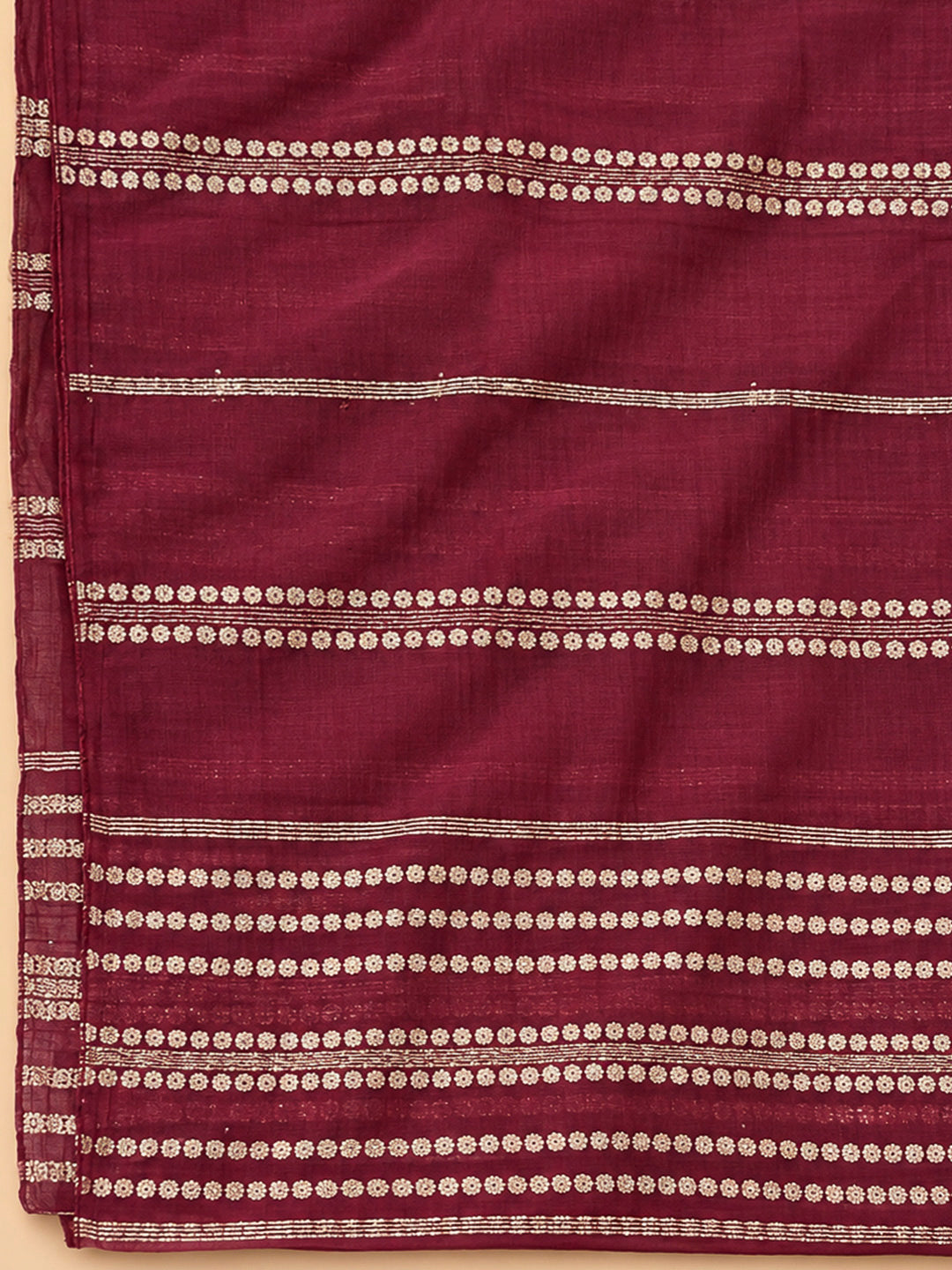 Wine Cotton Blend Embroidered Unstitched Dress Material