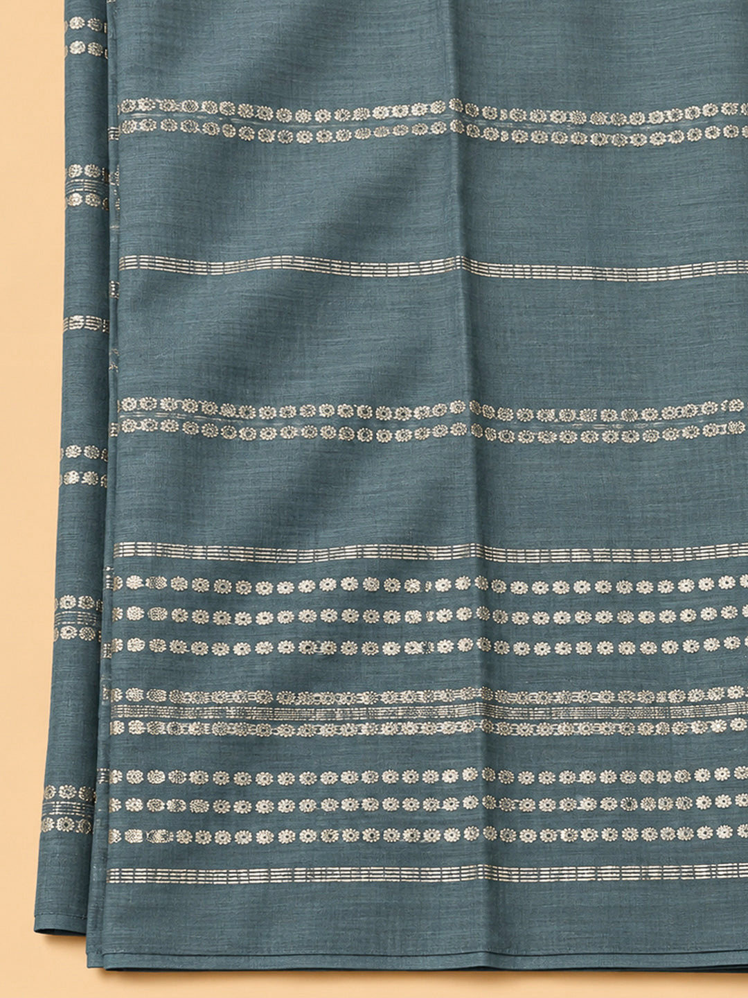 Grey Cotton Blend Embroidered Unstitched Dress Material