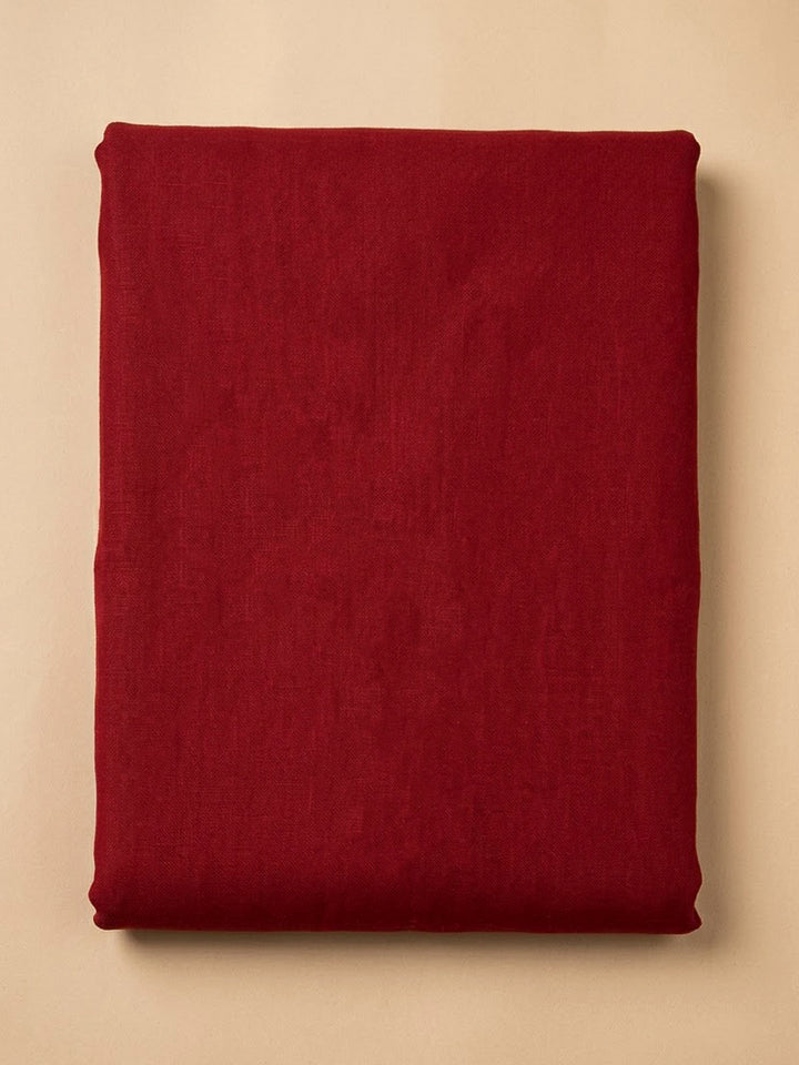 Maroon Cotton Blend Embroidered Unstitched Dress Material