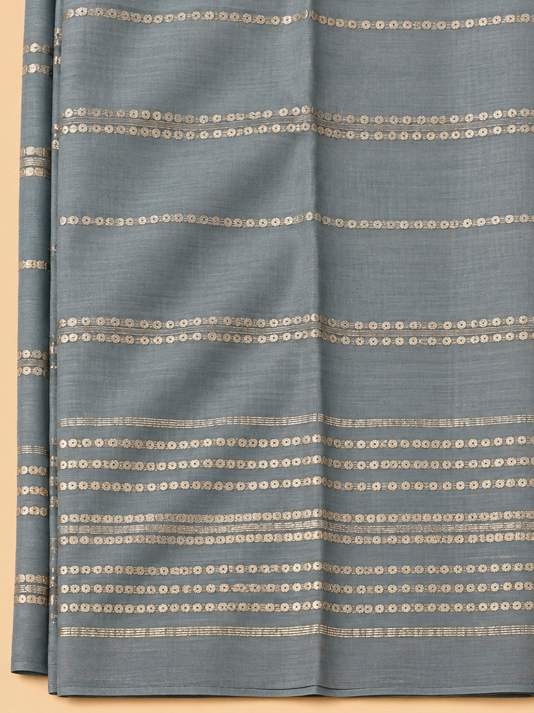 Grey Cotton Blend Embroidered Unstitched Dress Material