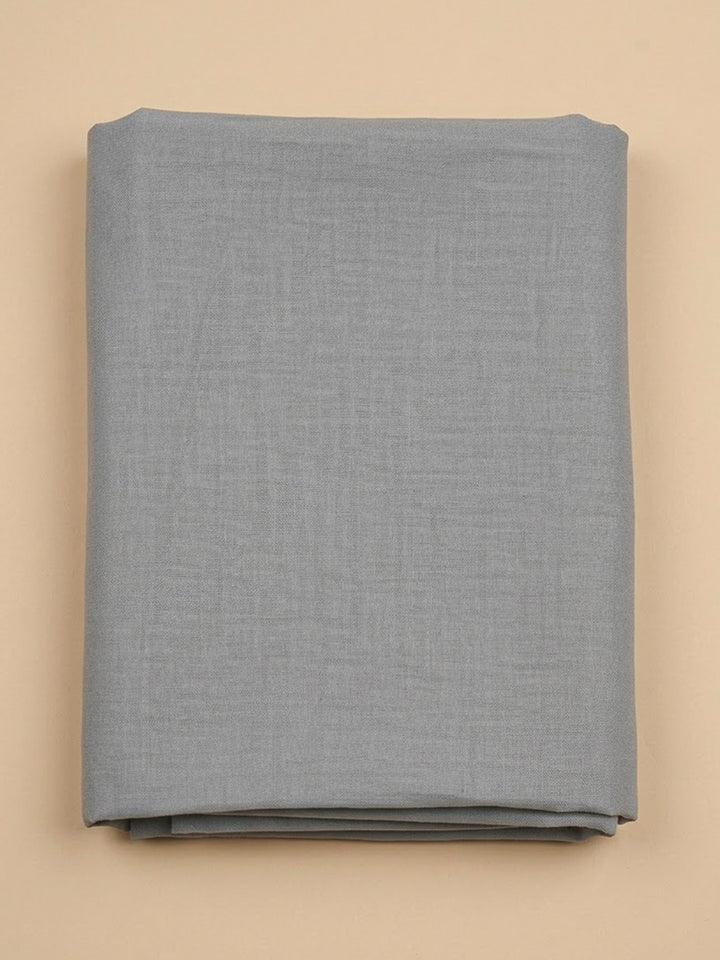 Grey Cotton Blend Embroidered Unstitched Dress Material