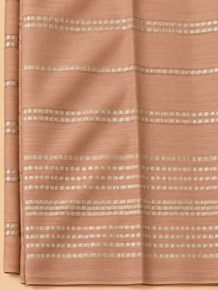 Peach Cotton Blend Embroidered Unstitched Dress Material