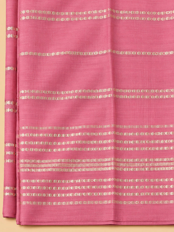 Pink Cotton Blend Embroidered Unstitched Dress Material