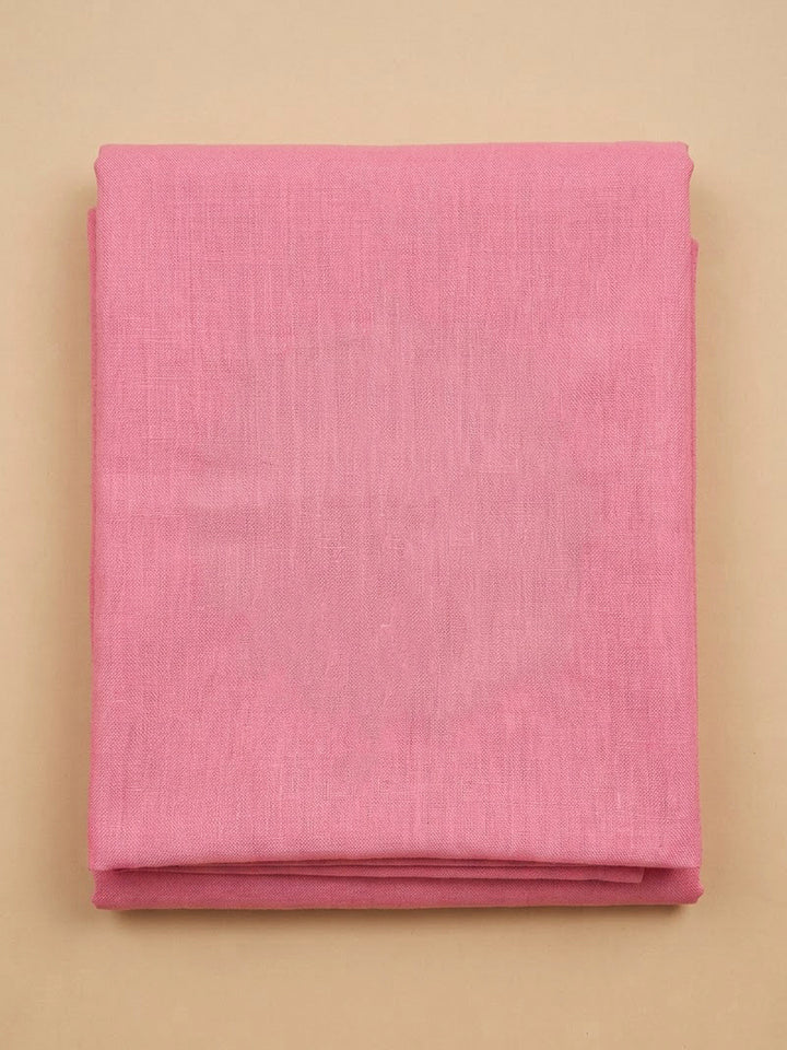 Pink Cotton Blend Embroidered Unstitched Dress Material