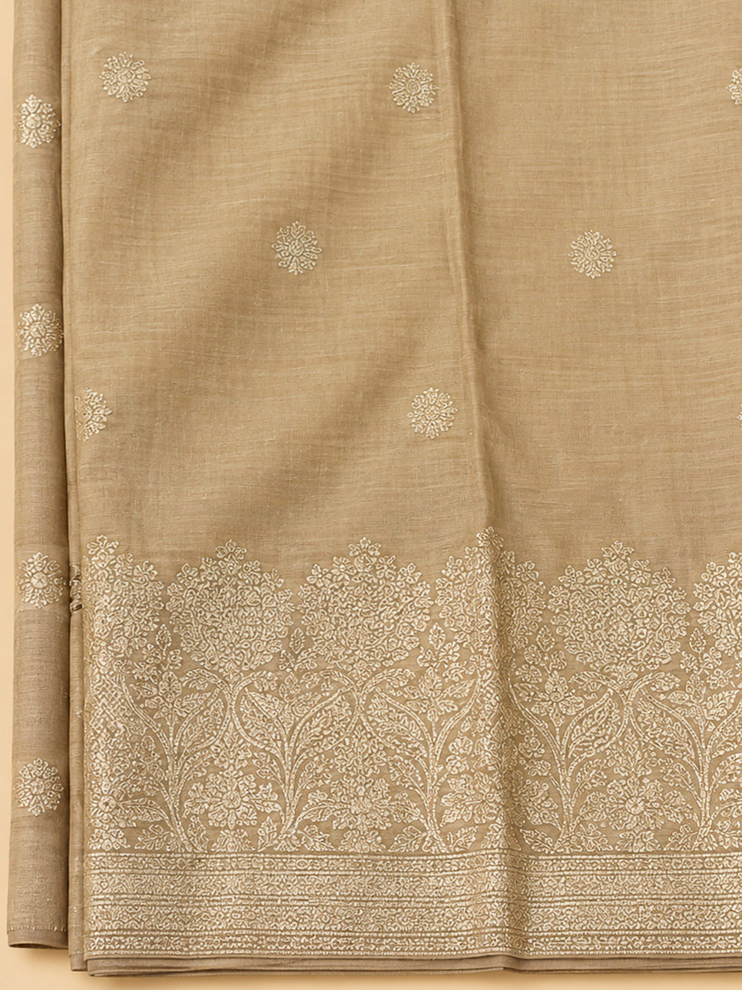 Red Cotton Blend Embroidered Unstitched Dress Material
