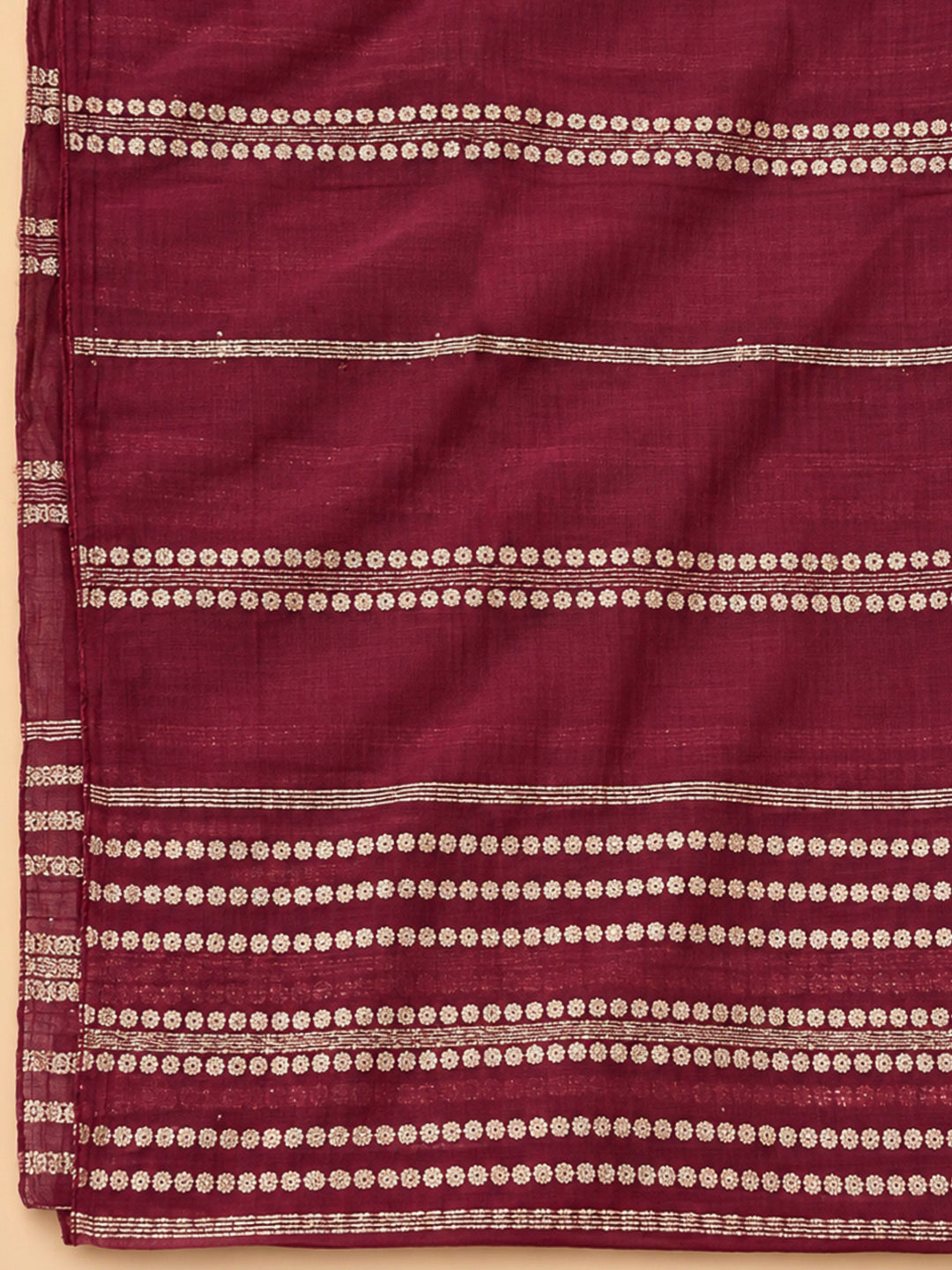 Maroon Cotton Blend Embroidered Unstitched Dress Material
