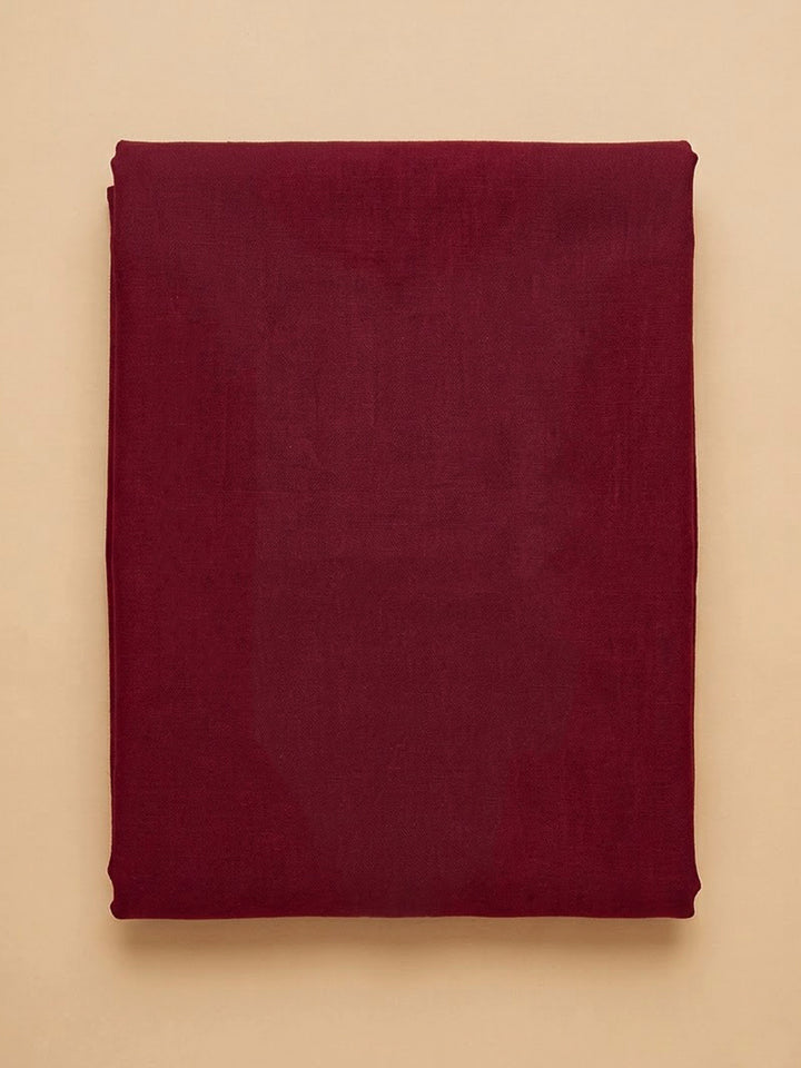 Maroon Cotton Blend Embroidered Unstitched Dress Material