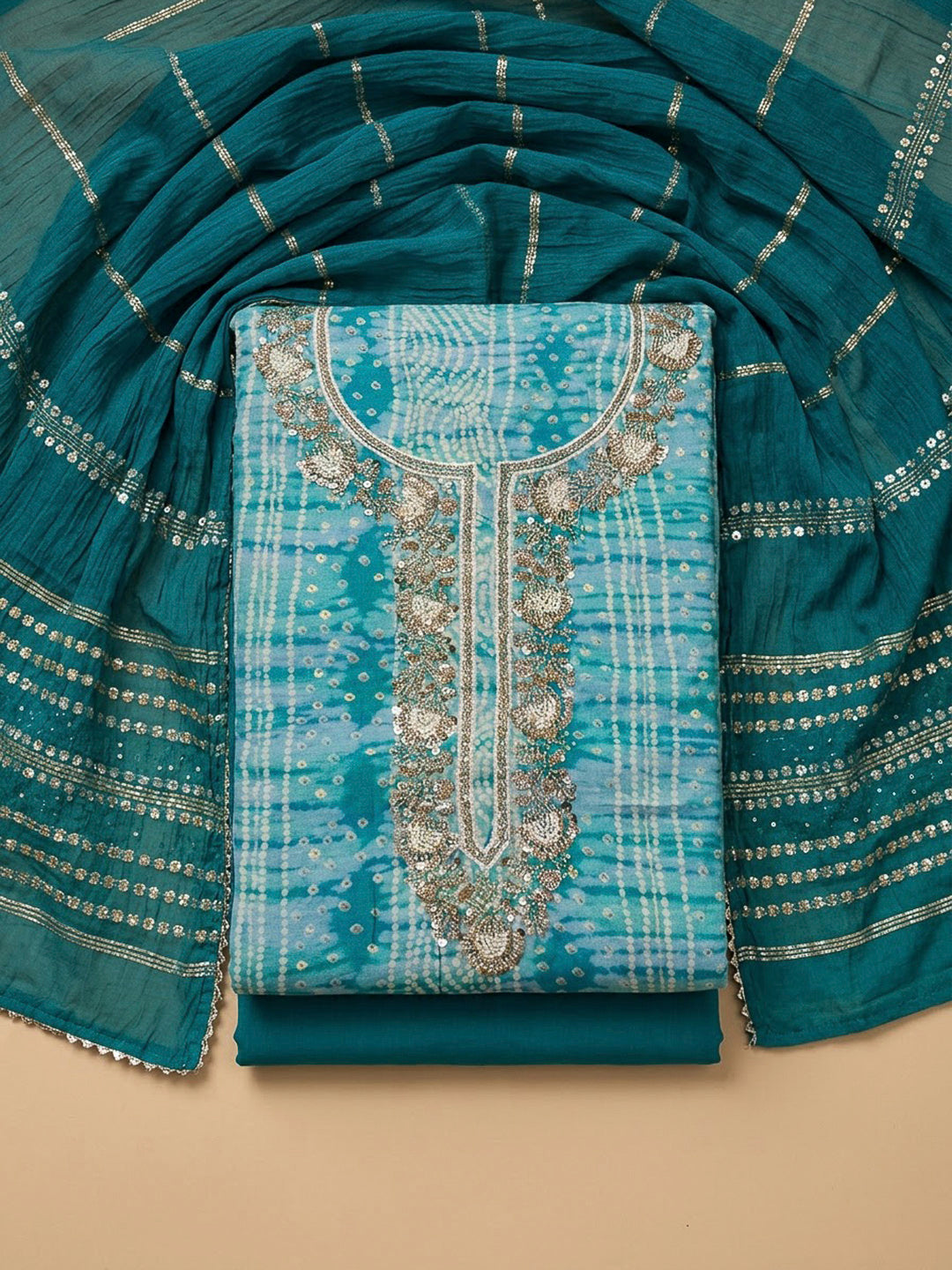 Firozee Cotton Blend Embroidered Unstitched Dress Material