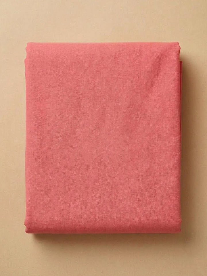 Onion Pink Cotton Blend Embroidered Unstitched Dress Material