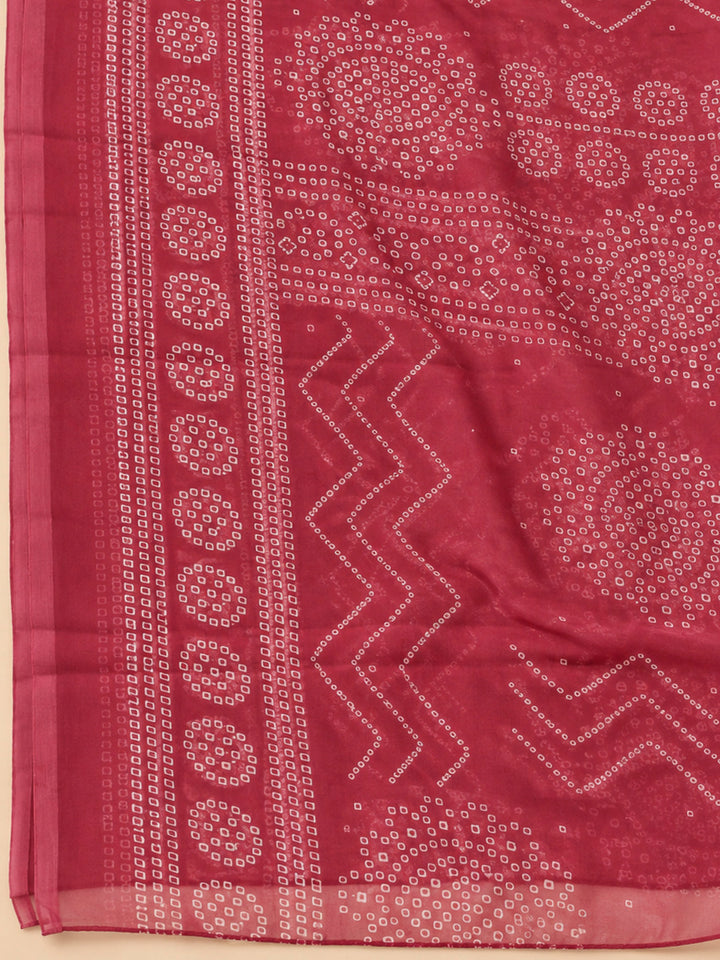 Onion Pink Cotton Blend Printed Unstitched Dress Material