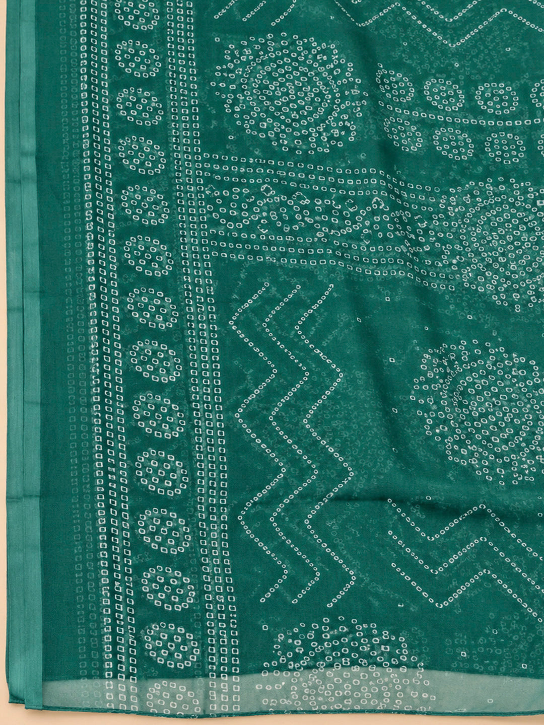 Rama Green Cotton Blend Printed Unstitched Dress Material