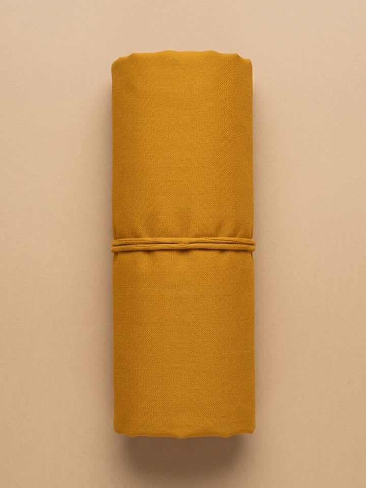 Mustard Cotton Blend Printed Unstitched Dress Material