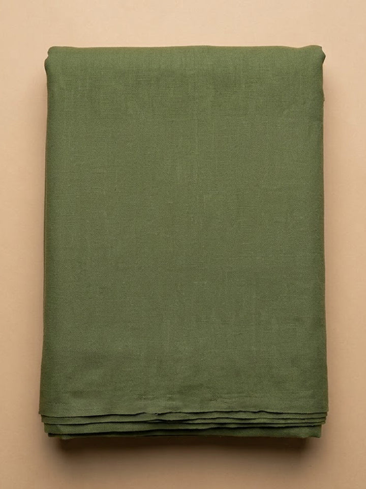 Green Cotton Blend Printed Unstitched Dress Material