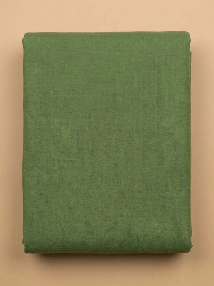 Green Cotton Blend Printed Unstitched Dress Material