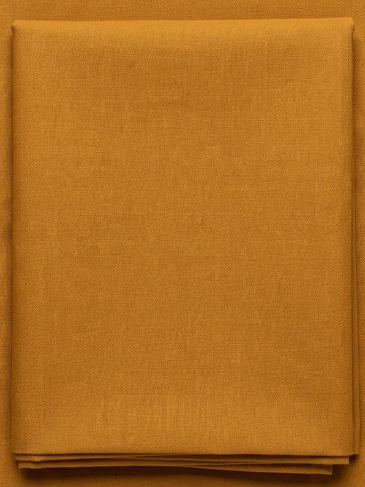 Mustard Cotton Blend Printed Unstitched Dress Material