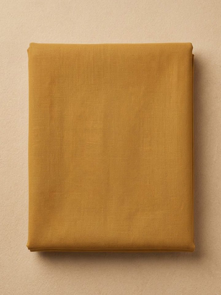 Mustard Cotton Blend Printed Unstitched Dress Material