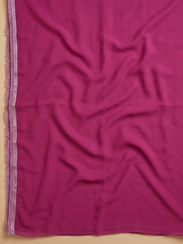 Onion Pink Cotton Blend Printed Unstitched Dress Material