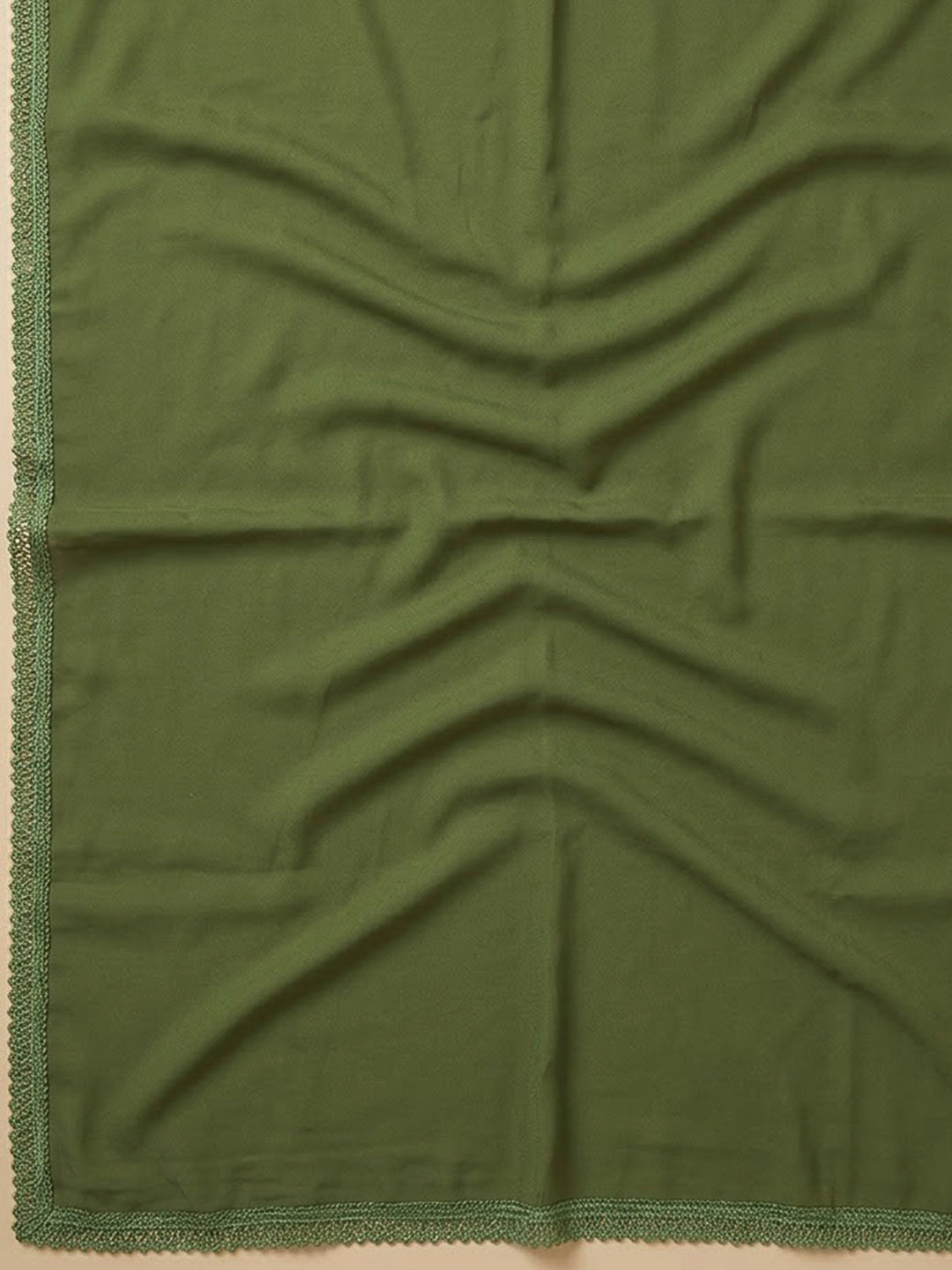 Green Cotton Blend Printed Unstitched Dress Material