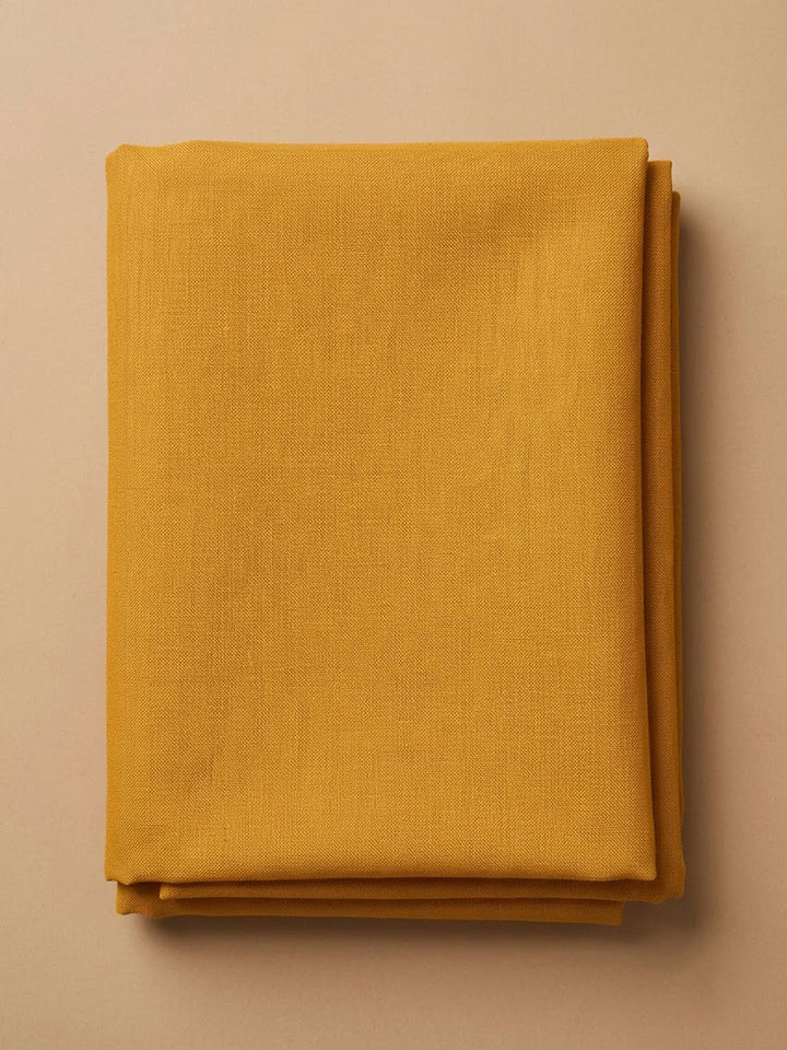 Mustard Cotton Blend Printed Unstitched Dress Material