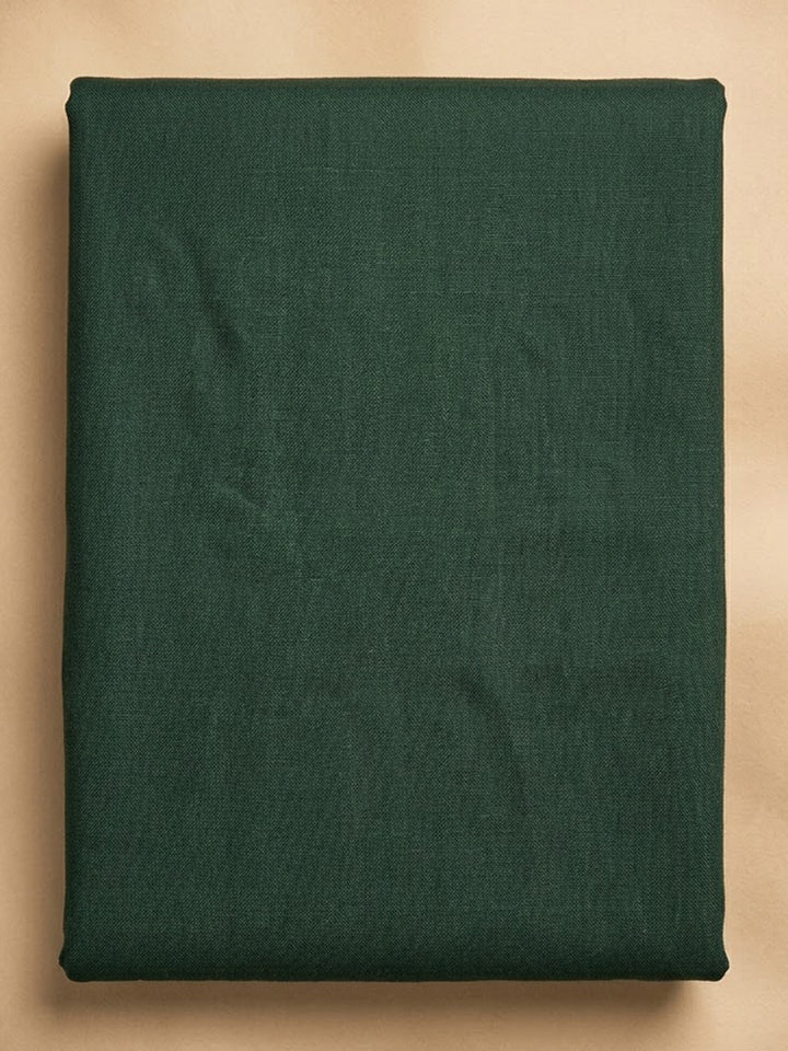 Bottle Green Cotton Blend Embroidered Unstitched Dress Material