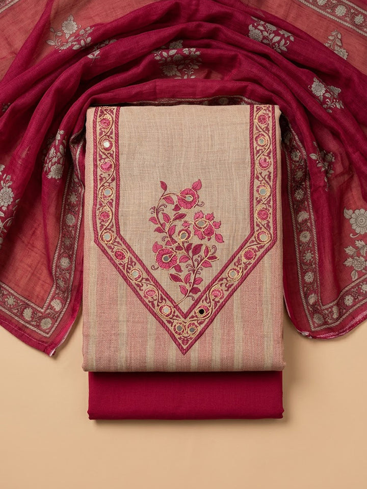 Rani Chanderi Printed Unstitched Dress Material