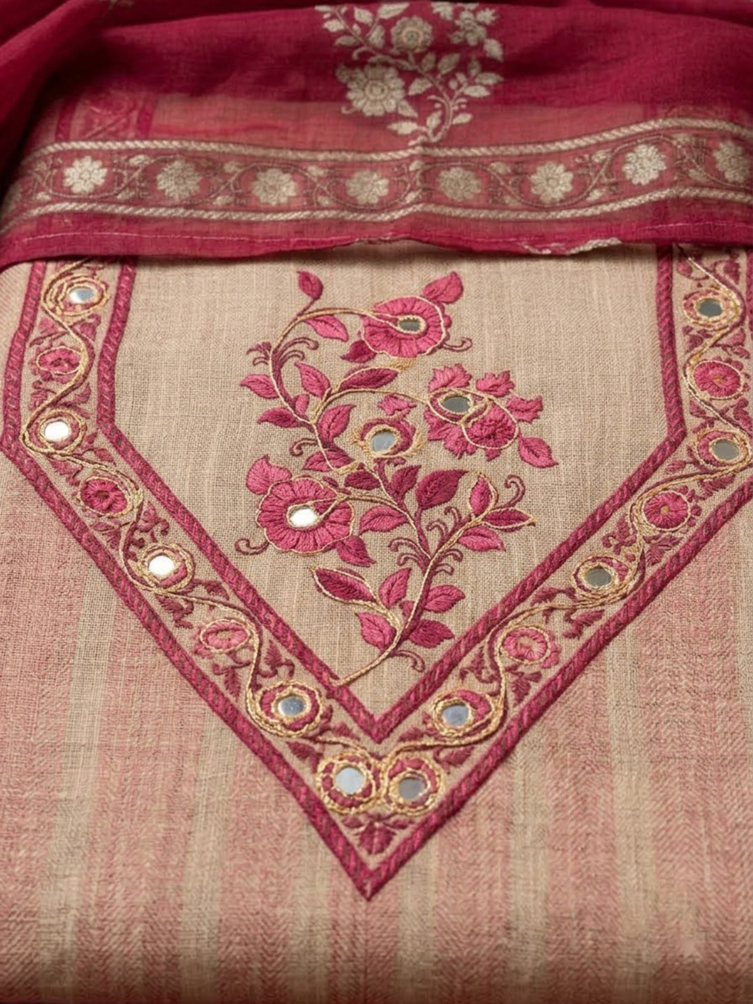 Rani Chanderi Printed Unstitched Dress Material