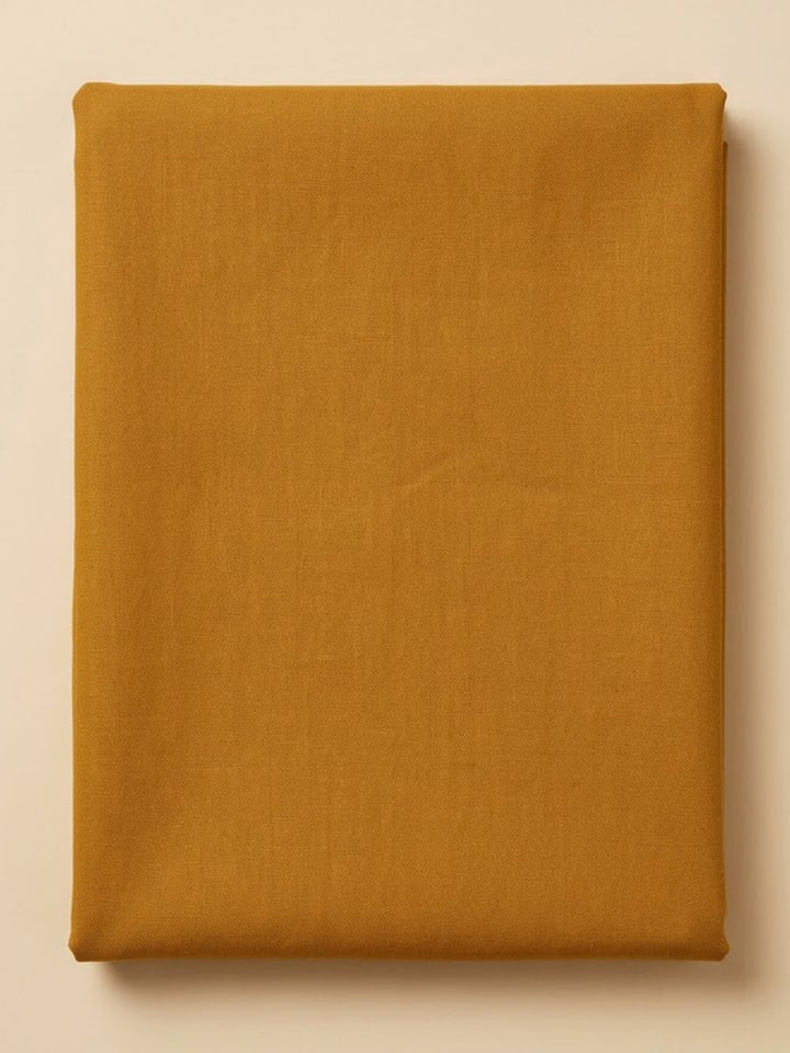 Mustard Cotton Blend Embroidered Unstitched Dress Material