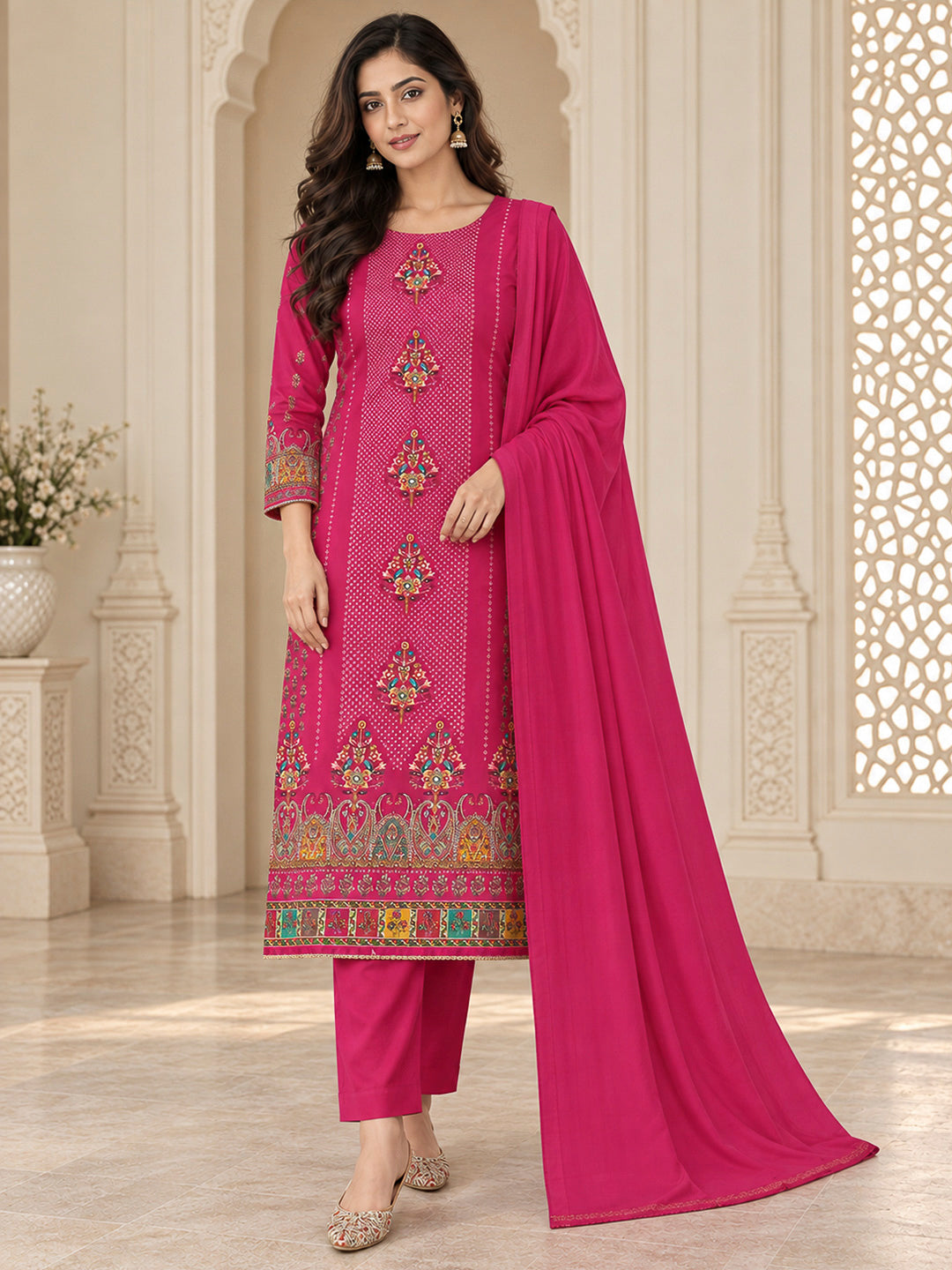 Rani Cotton Blend Printed Unstitched Dress Material