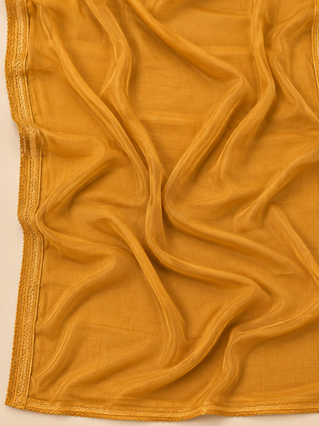 Mustard Cotton Blend Printed Unstitched Dress Material