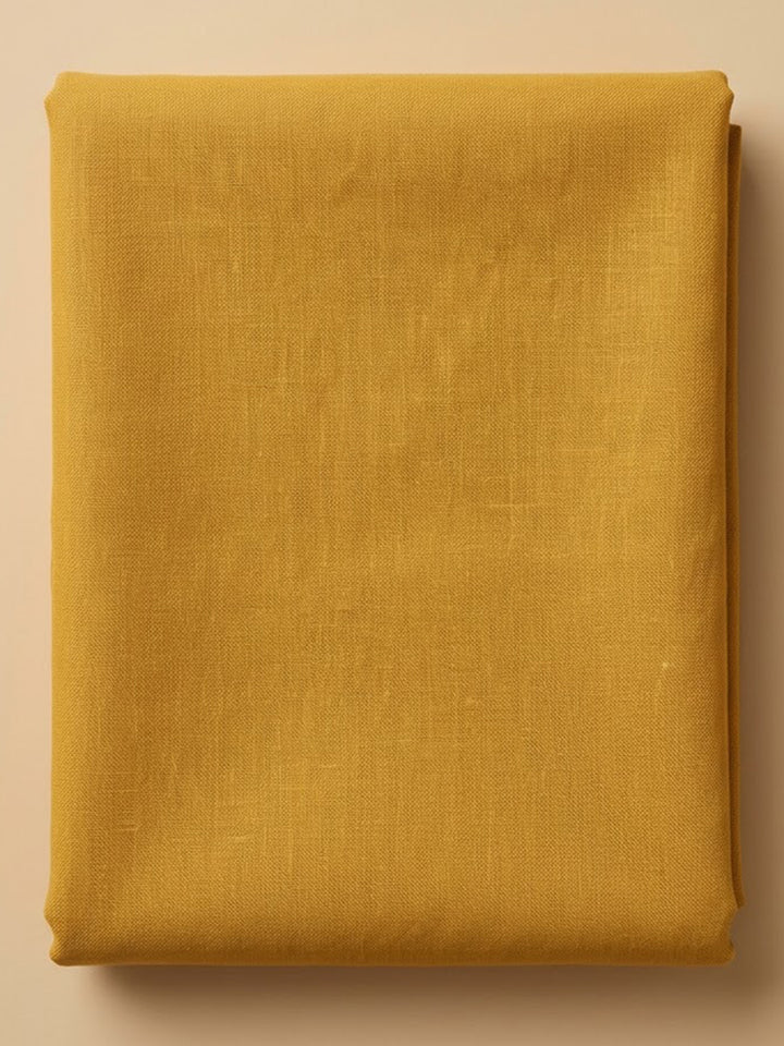 Mustard Cotton Blend Printed Unstitched Dress Material