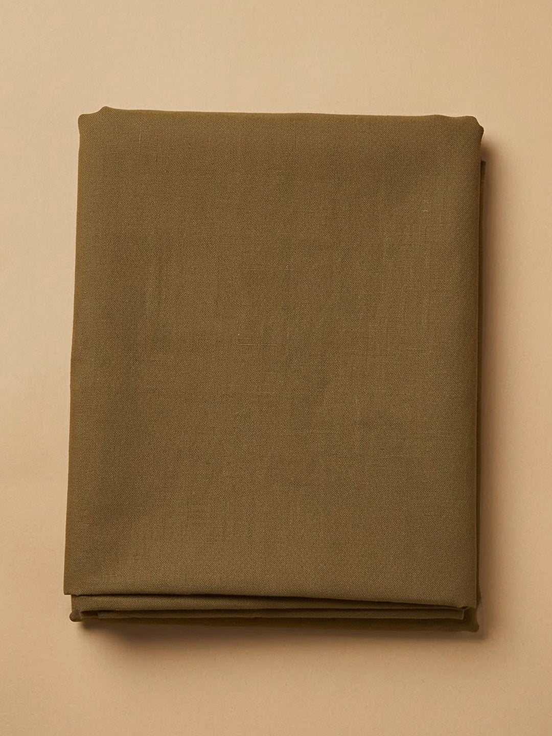 Beige Linen Blend Printed Unstitched Dress Material