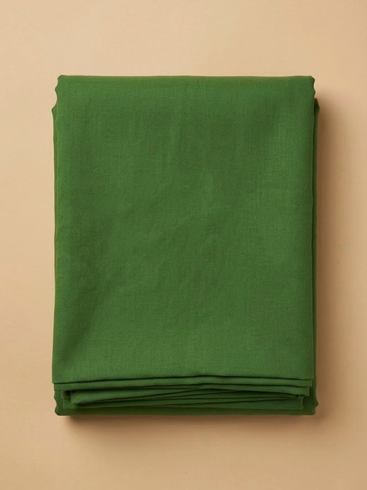 Green Linen Blend Printed Unstitched Dress Material