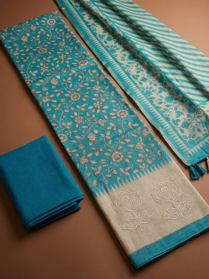Firozee Cotton Blend Printed Unstitched Dress Material
