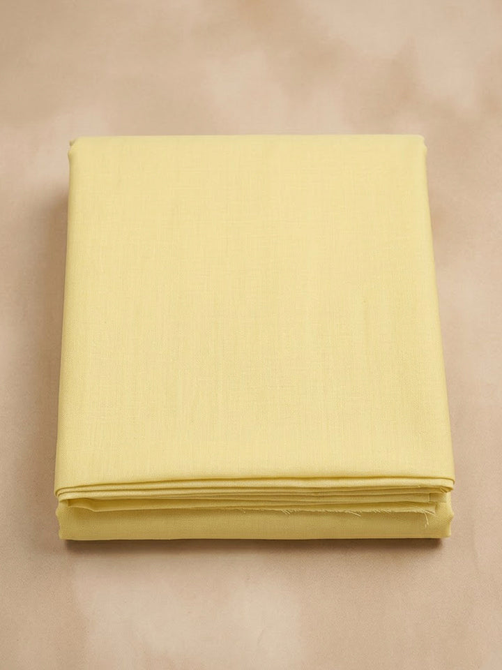 Yellow Cotton Blend Printed Unstitched Dress Material