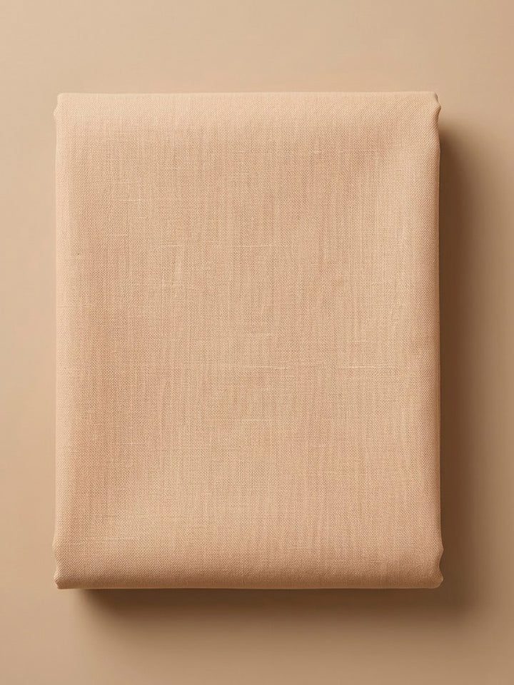 Beige Cotton Blend Printed Unstitched Dress Material