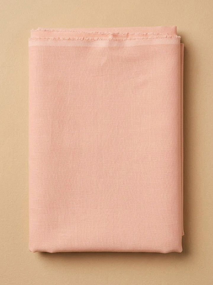 Peach Cotton Blend Printed Unstitched Dress Material