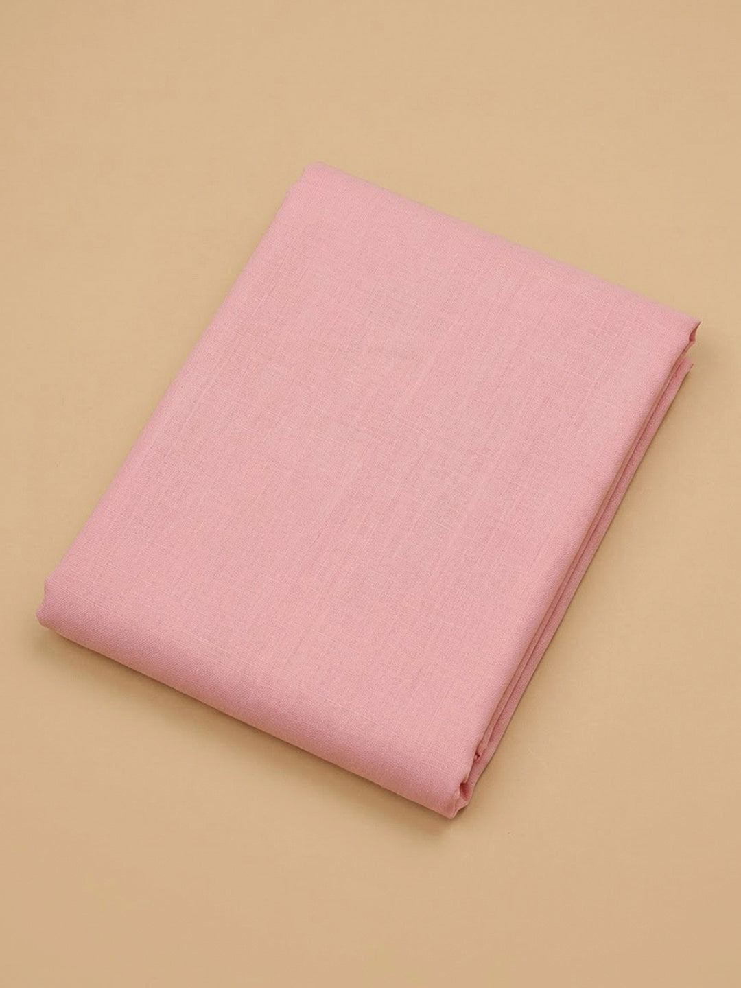 Peach Cotton Blend Printed Unstitched Dress Material