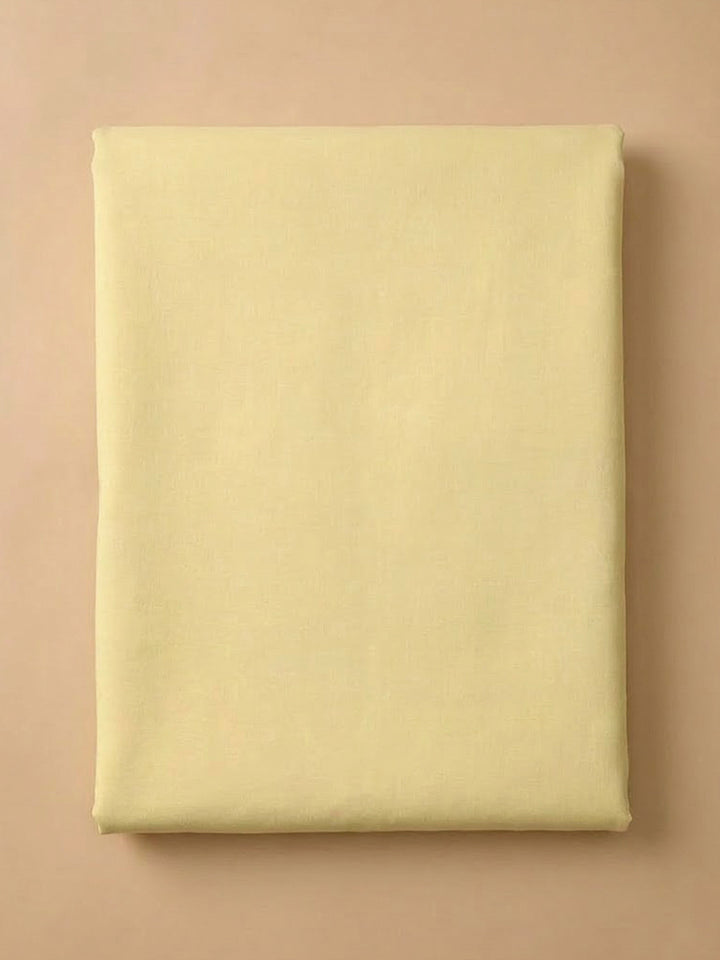 Yellow Cotton Blend Printed Unstitched Dress Material