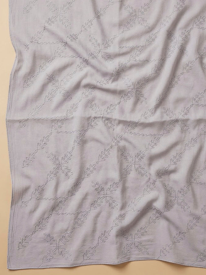 Grey Cotton Blend Printed Unstitched Dress Material