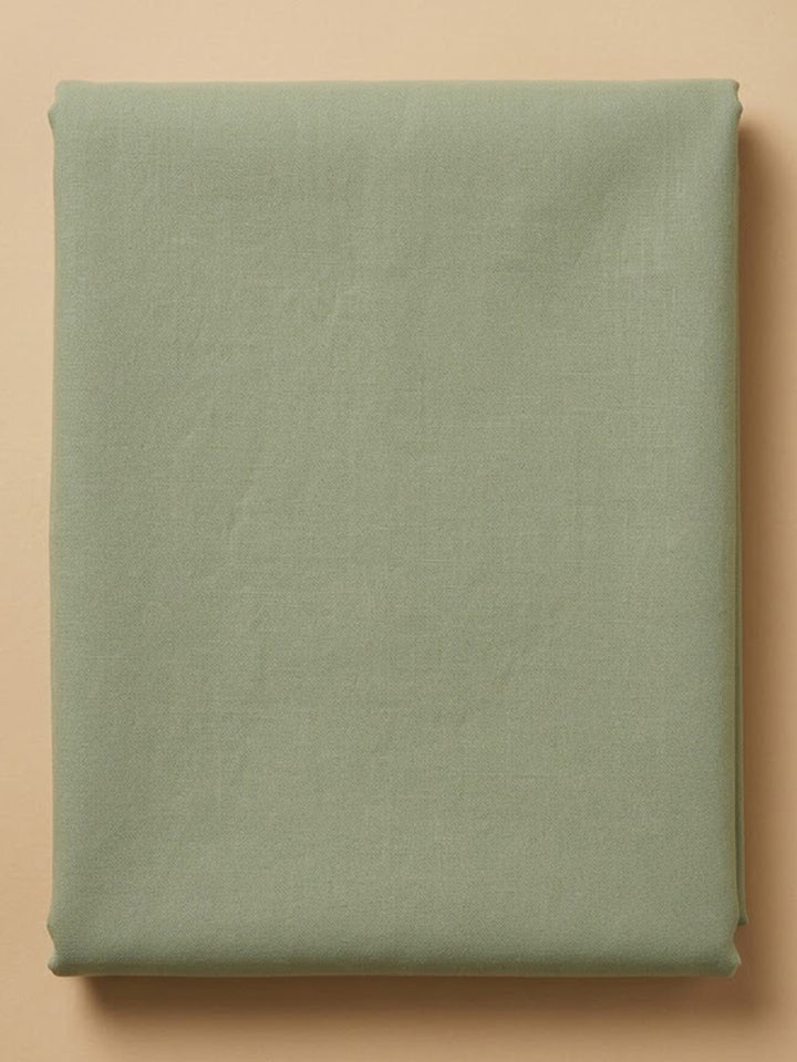Olive-Green Chanderi Embroidered Unstitched Dress Material