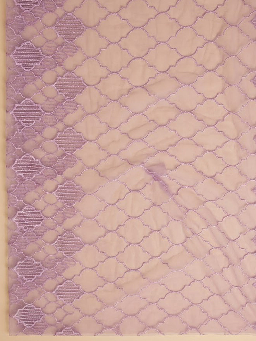 Purple Chanderi Embroidered Unstitched Dress Material