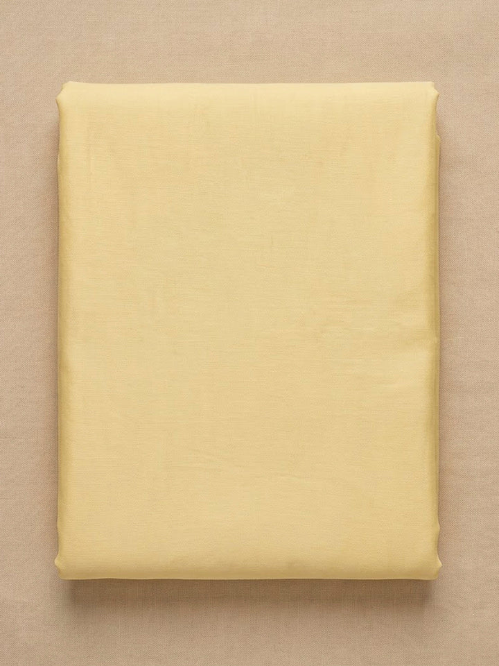 Yellow Chanderi Embroidered Unstitched Dress Material