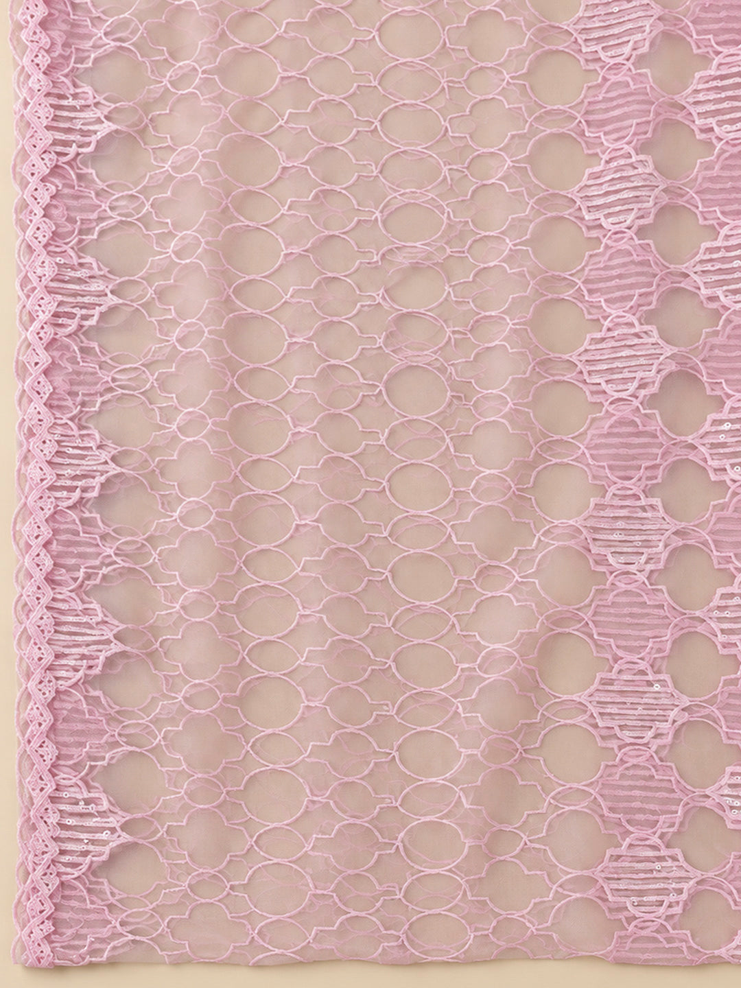 Pink Chanderi Embroidered Unstitched Dress Material
