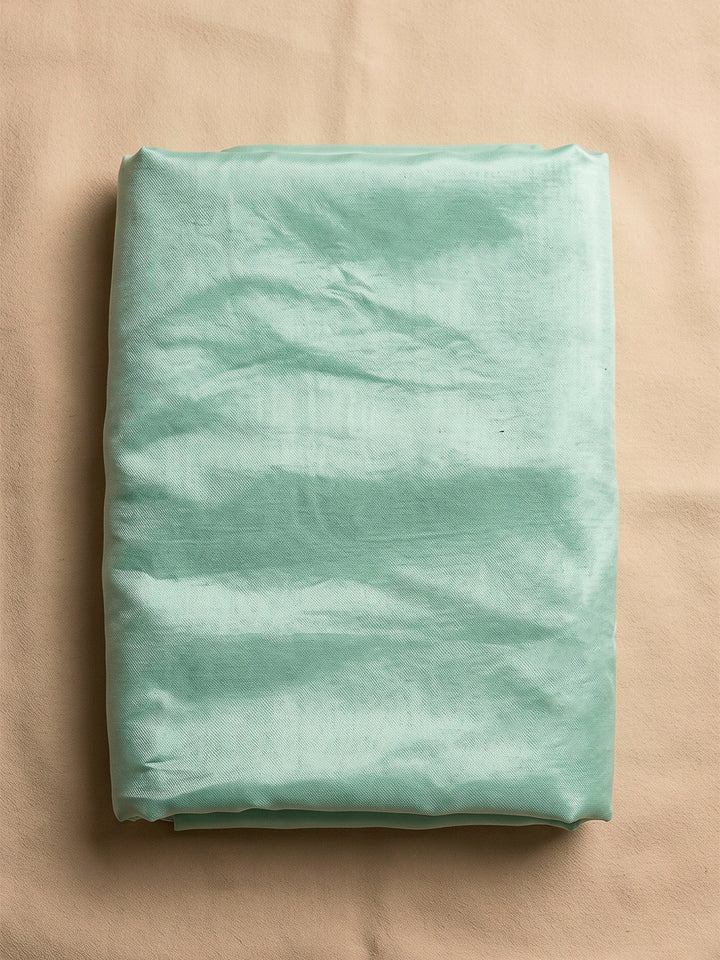 Sea Green Chanderi Embroidered Unstitched Dress Material