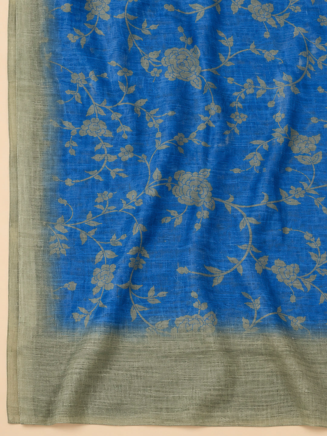 Grey Cotton Blend Embroidered Unstitched Dress Material