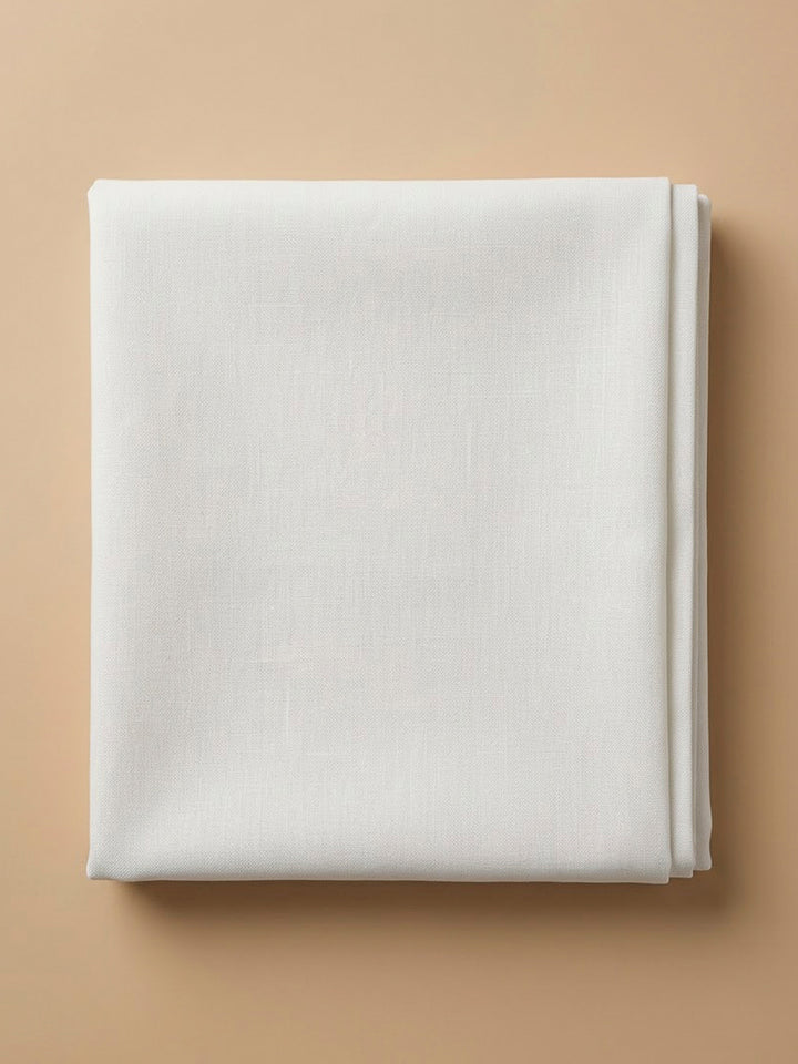 Off White Cotton Blend Embroidered Unstitched Dress Material