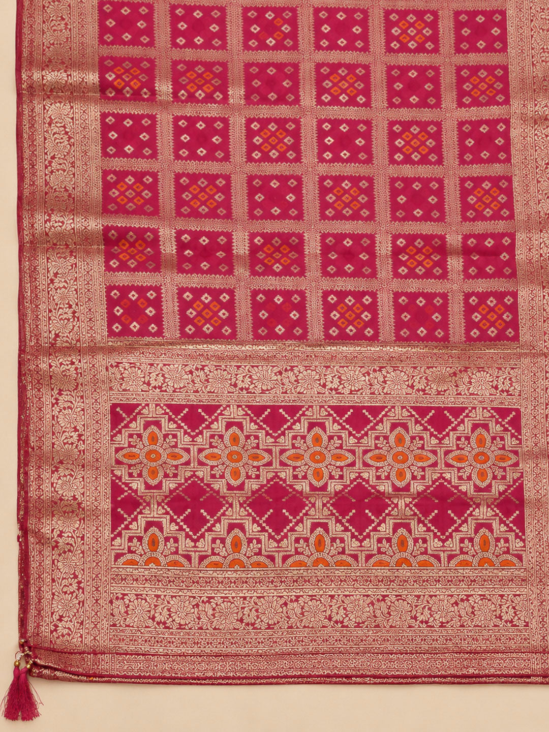 Dusty Pink Chanderi Embroidered Unstitched Dress Material